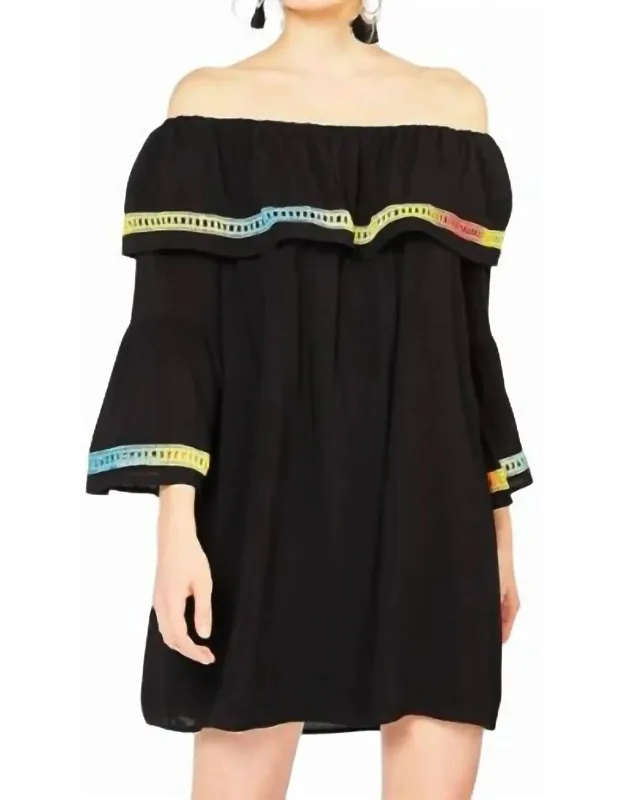 Off The Shoulder Bell Sleeve Dress