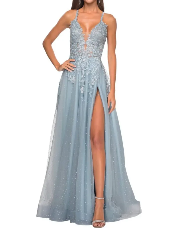 Stunning A-line Rhinestone-embellished Prom Dress
