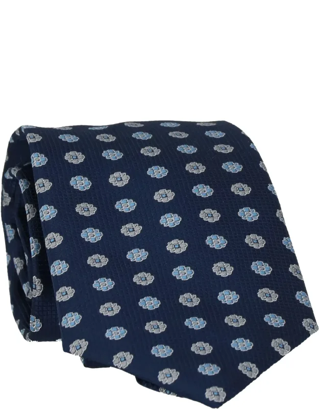 Navy Tie With Refined Charm And Subtle Texture