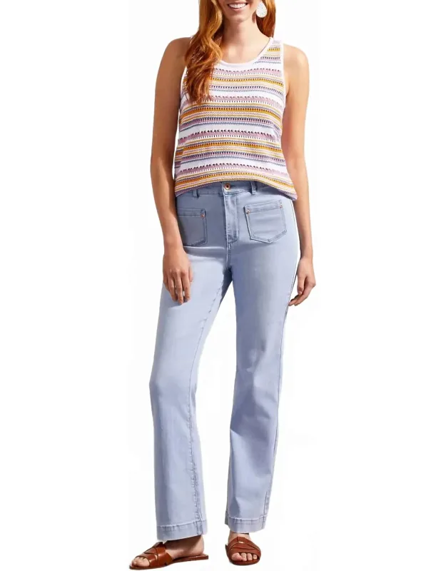 Brooke Patch Pocket Micro Flare Jeans With High-rise Waist And Relaxed Fit