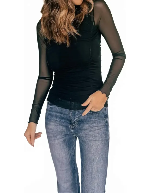 Mesh Mock Neck Top