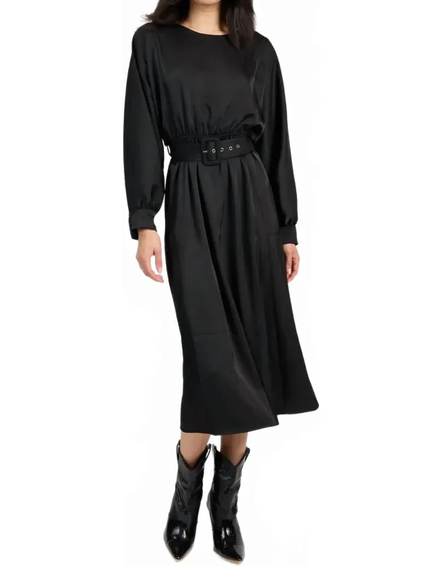 Mood Boost Dolman Sleeve Belted Midi Dress