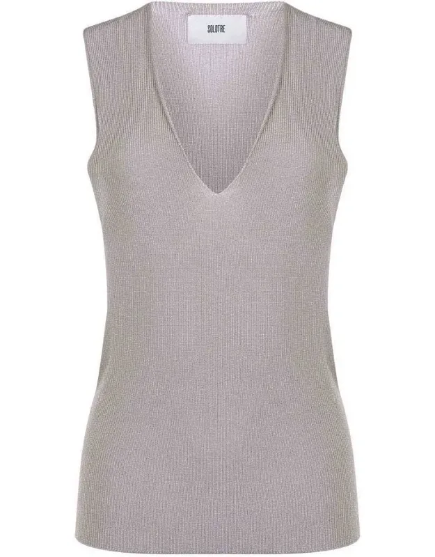 Solotre Sweater Semi-transparent V-neck