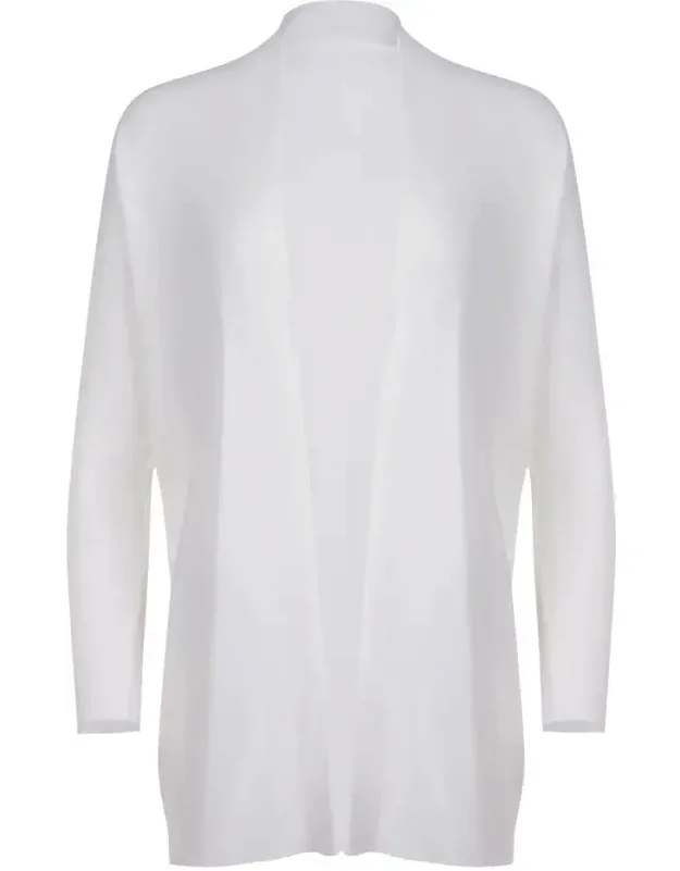Cardigan With Long Sleeves And Ribbed Cuffs