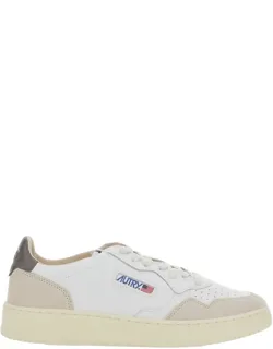 Medalist White Low Top Sneakers With Logo Patch On Tongue And Side And Logo Lettering On Heel In Leather