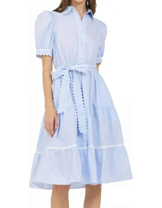 Ricrac Trim Shirt Dress