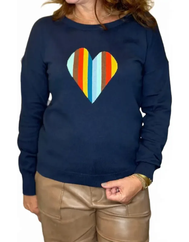 Striped Heart Sweater
