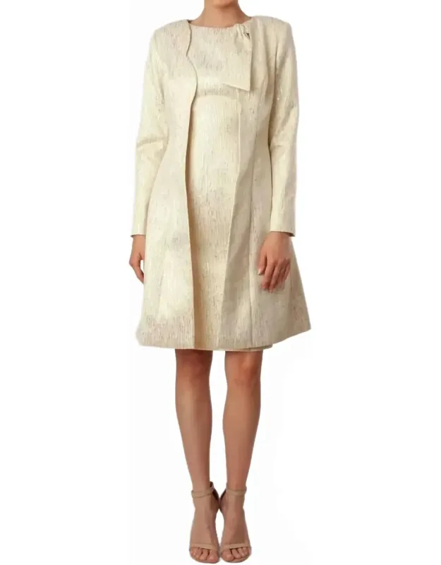 Scalloped Fly-away Topper + Sheath Dress