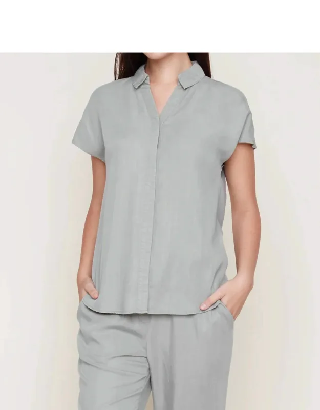 Tencel Button Front Blouse