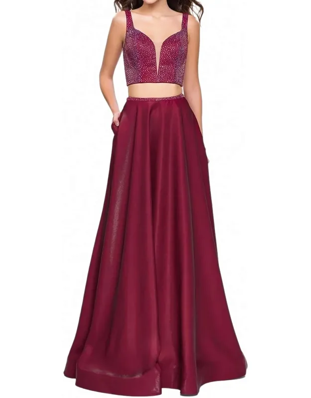 Two Piece A-line Prom Dress