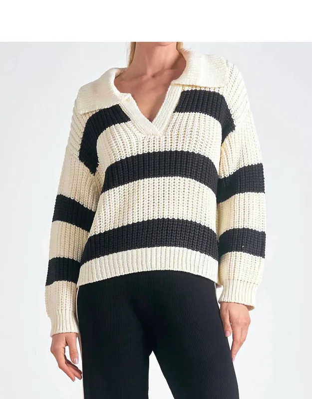 Color Block V-neck Sweater