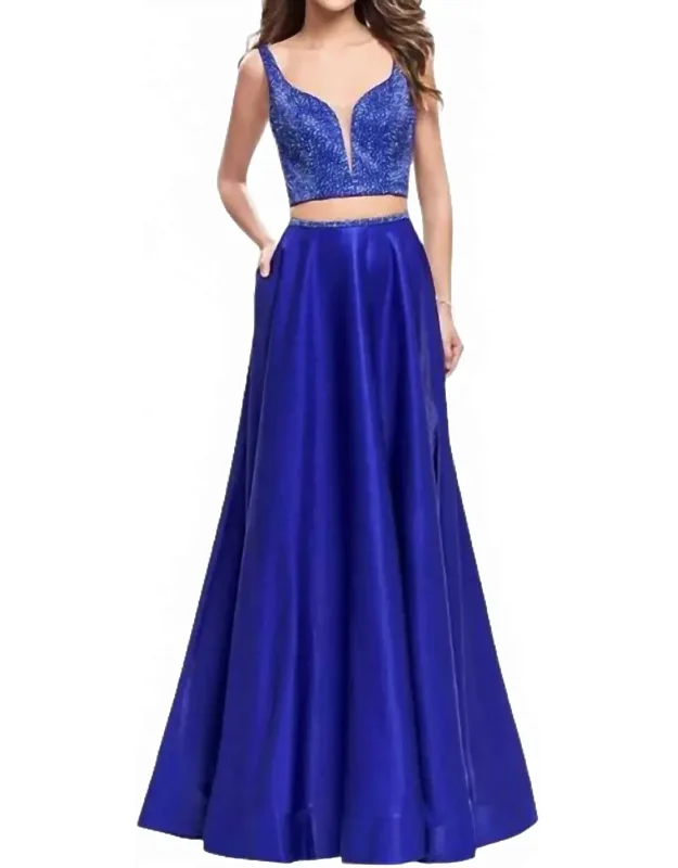 Two Piece A-line Prom Dress