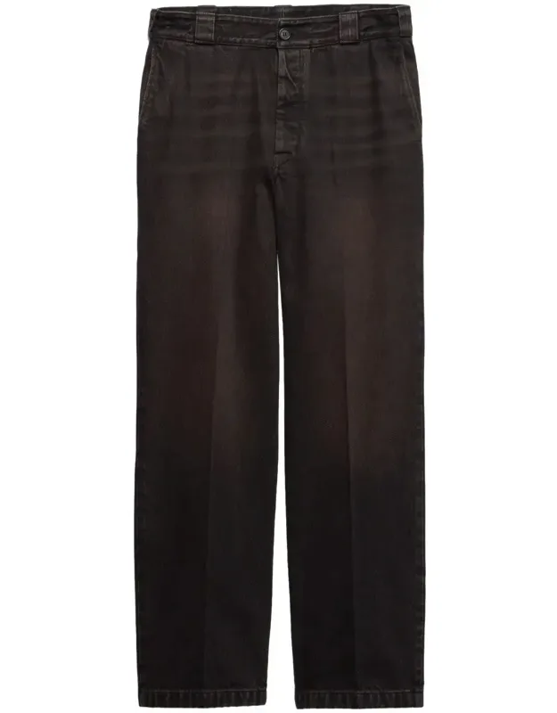 Loose-fit Jeans With Whiskering Effect And Wide Legs