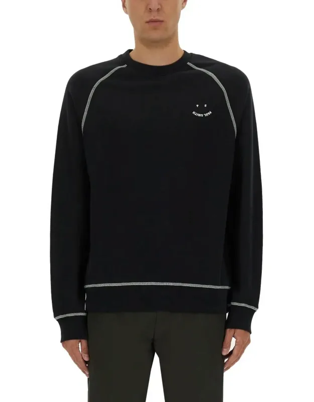 Sweatshirt With Embroidery Happy