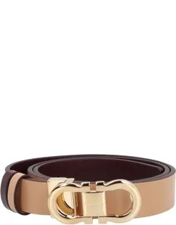 Gancini Reversible Leather Belt, 2.5 Cm Height, 6.5x3 Cm Buckle Size