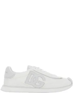 Low Top Sneakers With Maxi Logo On The Side And Logo Patch On The Tongue In Tech Fabric