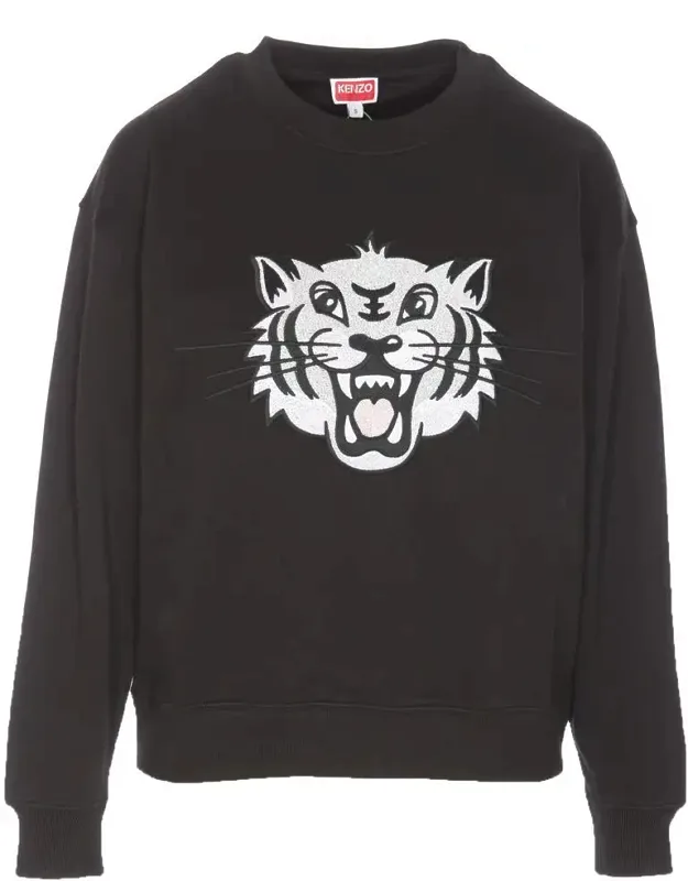 Sweater Crewneck Embroidered Tiger Logo