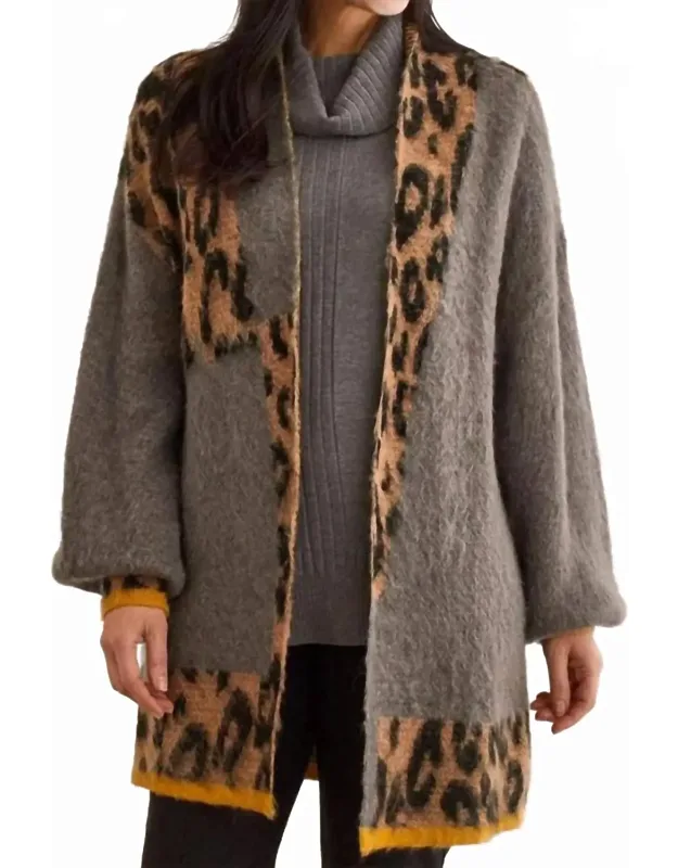Animal Colour Block Cardigan