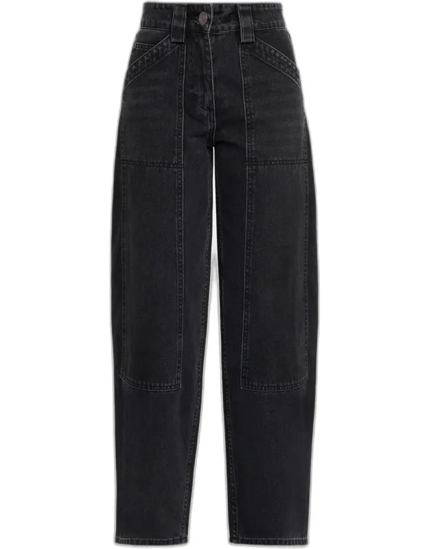 High-rise Denim Crop Balloon Pants