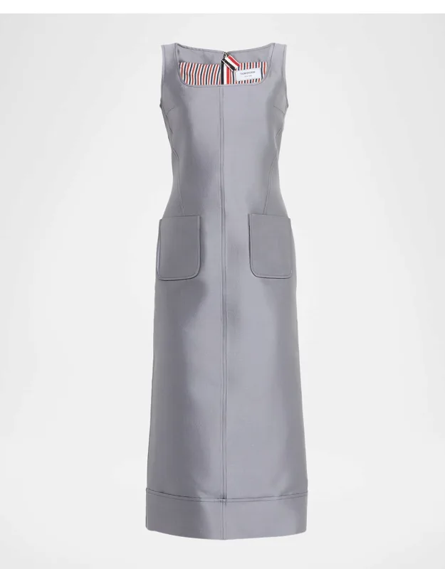Calf Length Square Neck Column Dress