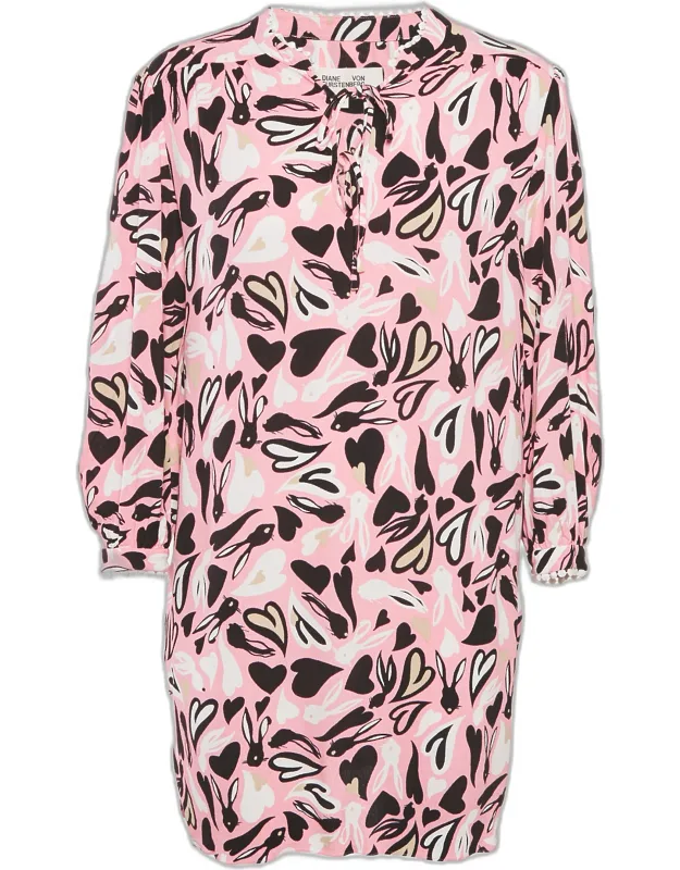 Printed Crepe Mini Dress
