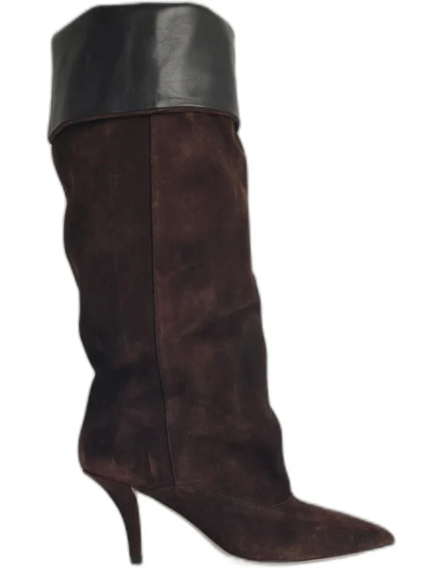 Ines Reverse 75 Chocolate Suede Boots