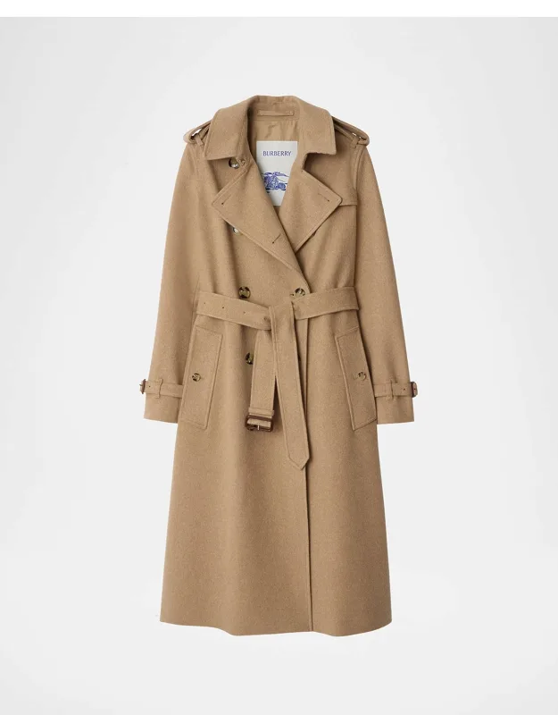 Belted Cashmere-wool Double-breasted Trench Coat