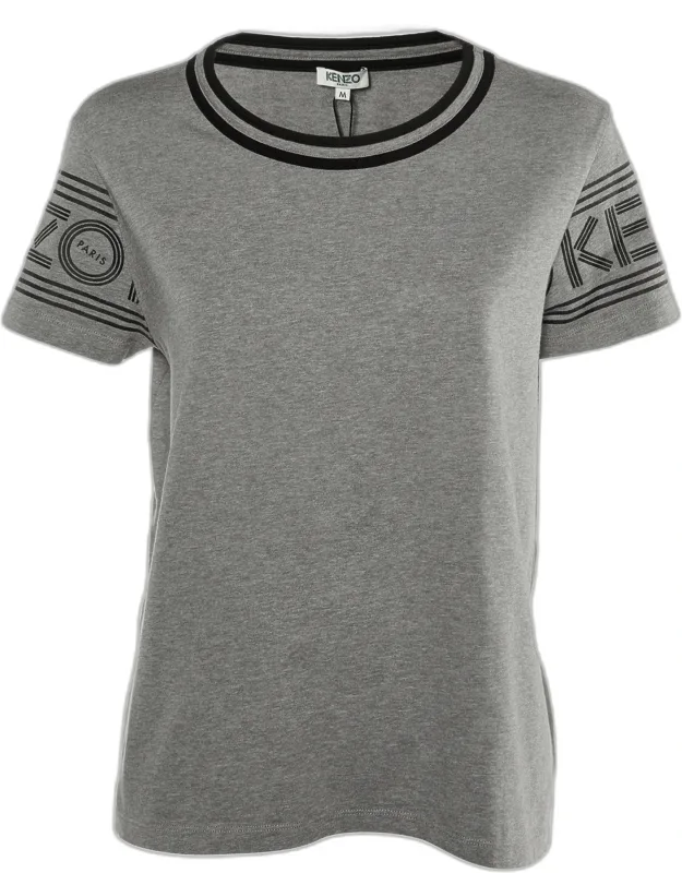 Logo Cotton Printed Sleeve Round Neck T-shirt