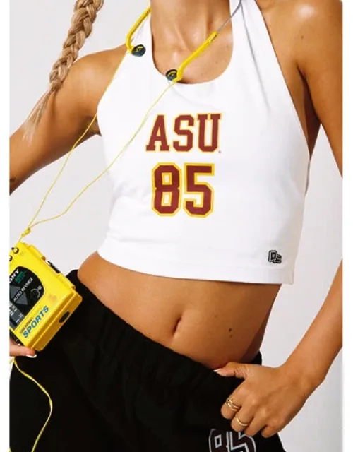 Asu Tailgate Top With Adjustable Halter Straps And Open Back