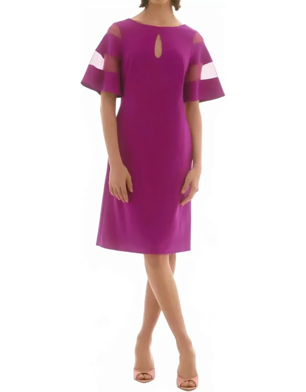 Mesh Sleeve Insert A-line Dress