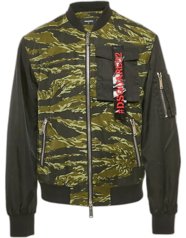 Camouflage Print Bomber Jacket