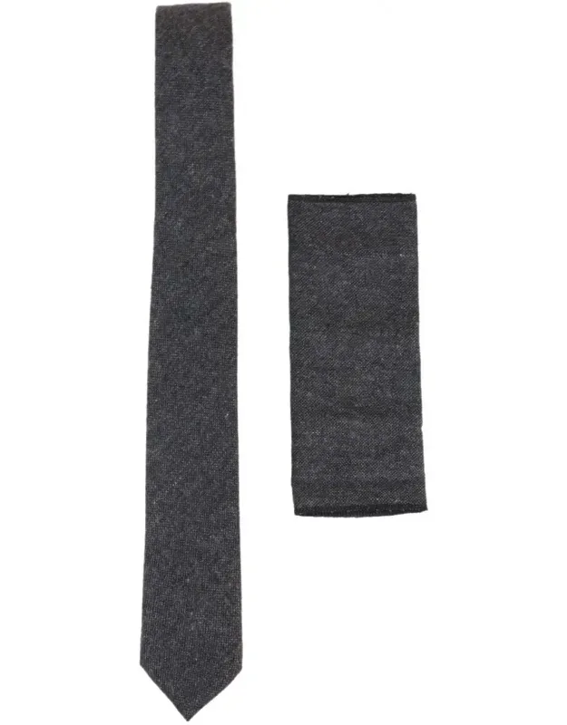 Tweed Tie Pocket Square With Pin Stripes