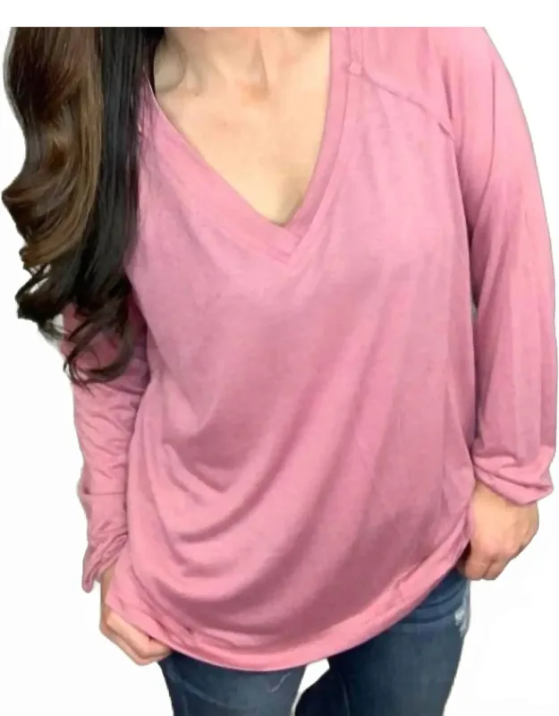Solid V-neck Top
