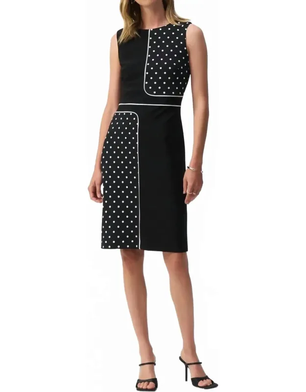 Polka Dot Sleeveless Sheath Dress