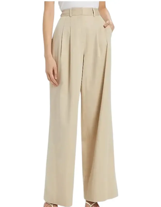 Wide Leg Pleat Front Trousers