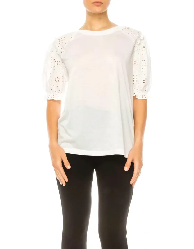 Eyelet Sleeve Raglan T-shirt