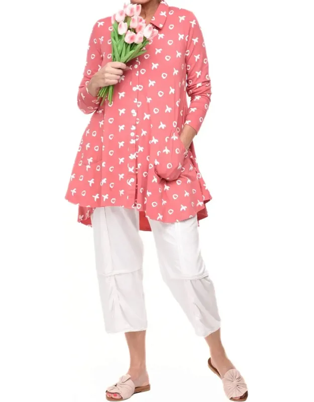 Lauryn Button Down Tunic Shirt - Comfortable And Polished