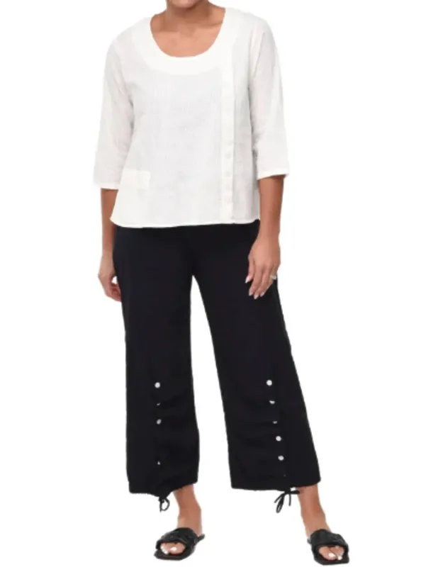Willis Pullover Top With Three-quarter Sleeves And Front Pocket