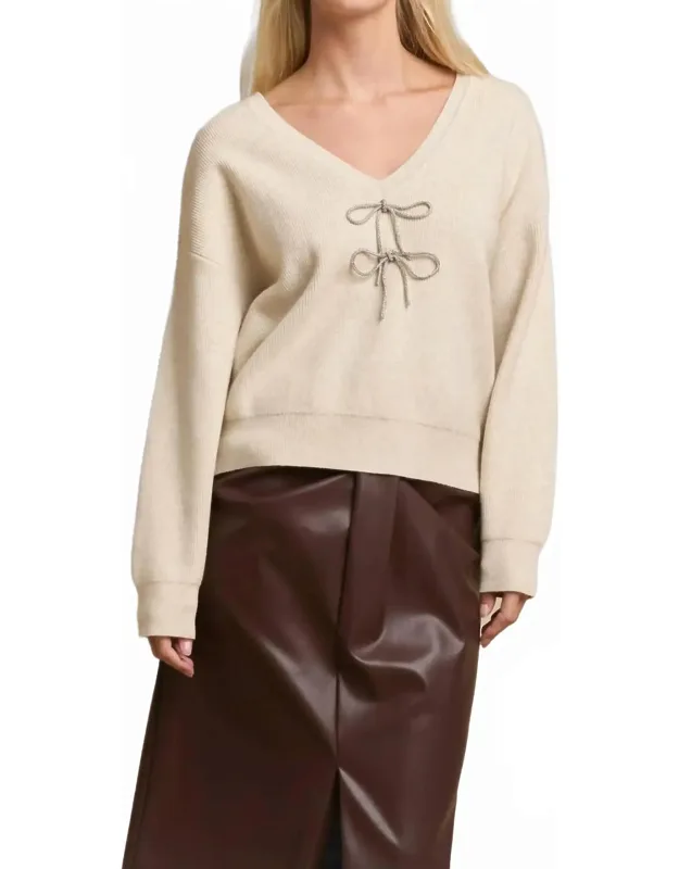 Rhinestone Bow Sweater