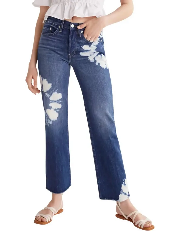 Bleached Straight Ankle Jeans