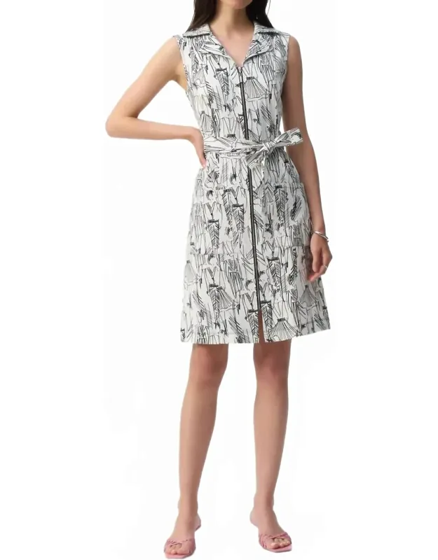 Notched Collar Sleeveless Sheath Dress