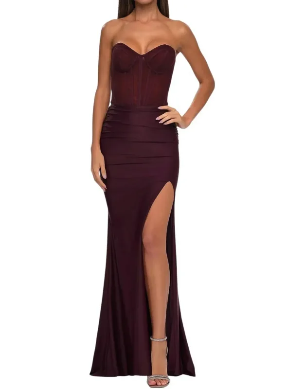Long Jersey Corset Top Prom Dress