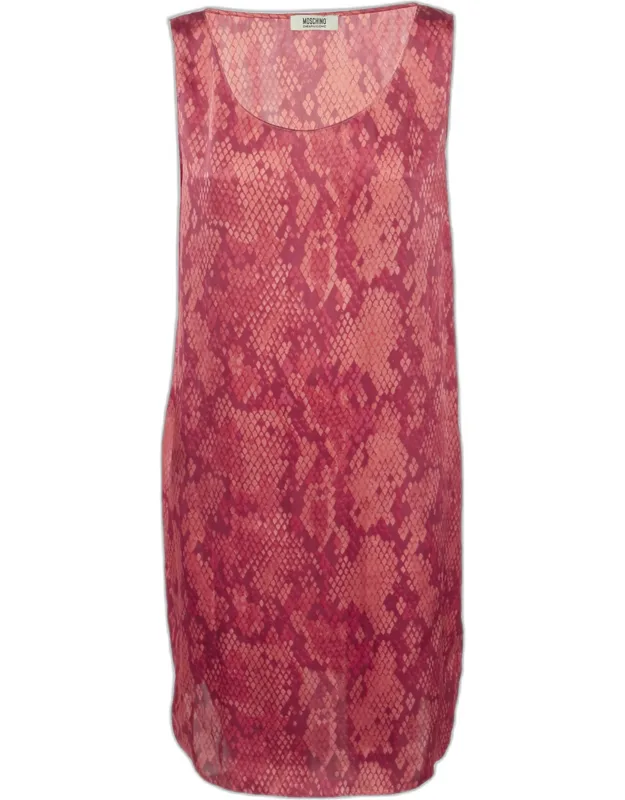Printed Satin Sleeveless Short Dress