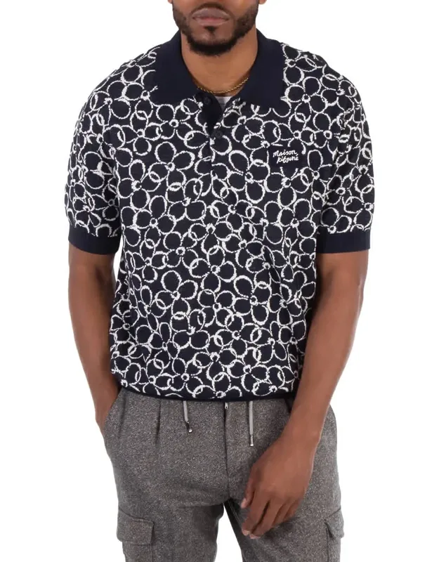 Abstract Daisy Jacquard Polo Shirt