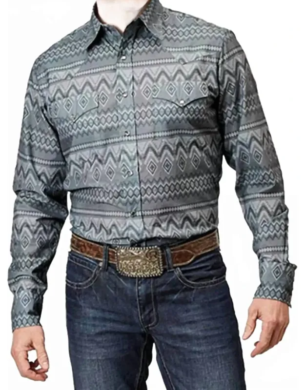 West Made Snap Western River Aztec Shirt