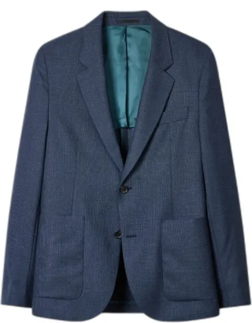 Wool-blend Micro-check Blazer