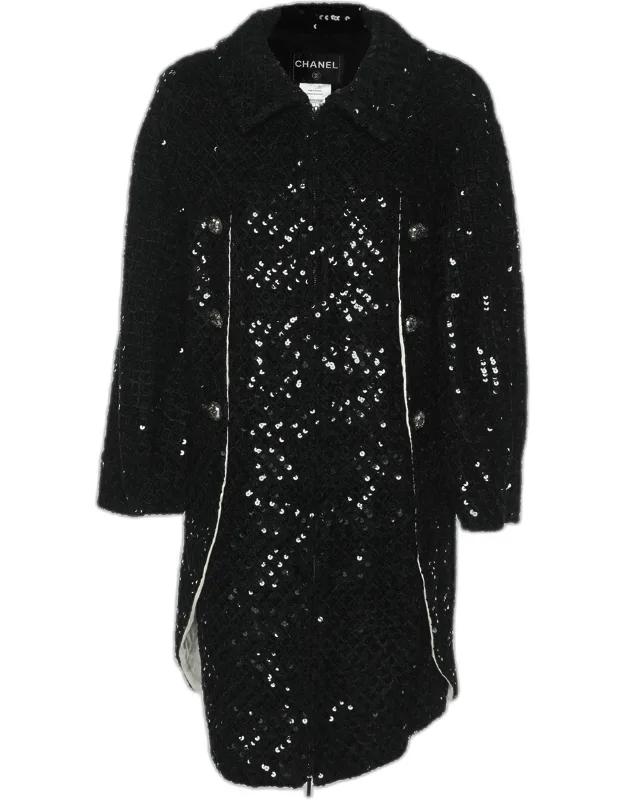 Sequin Tweed Camelia Coat