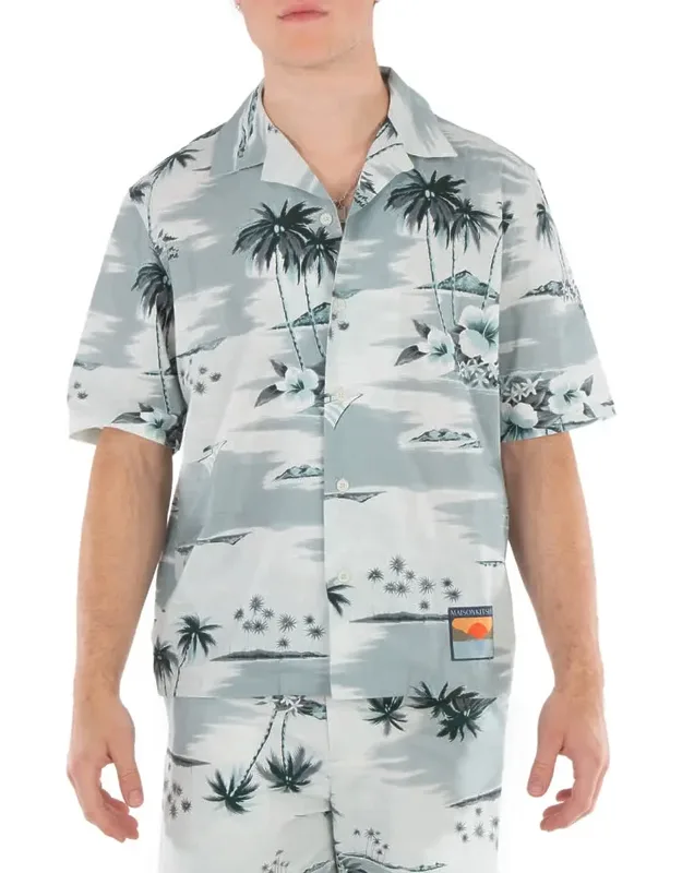 Seafoam Design Island-print Shirt