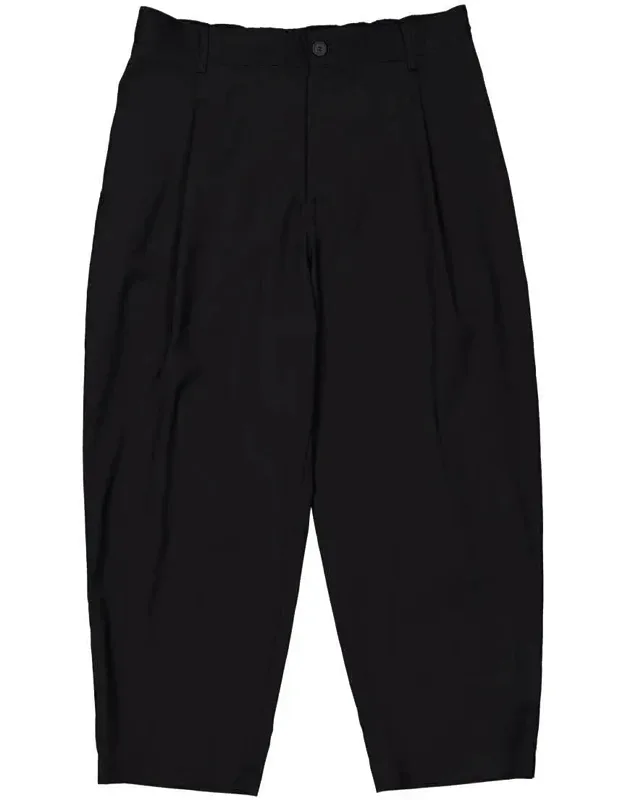 Tapered Pleated Wool Trousers