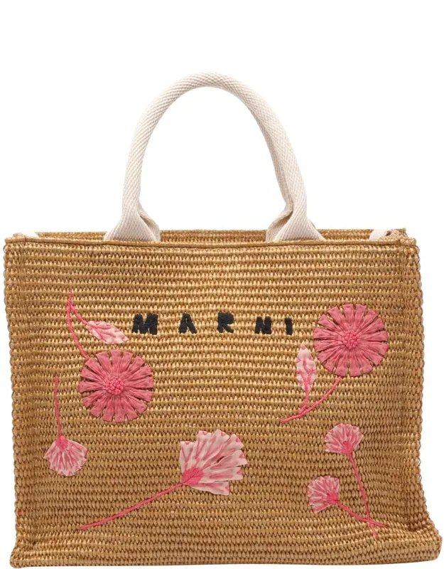 Small Raffia Tote Bag With Coulisse Closure And 2 Handles